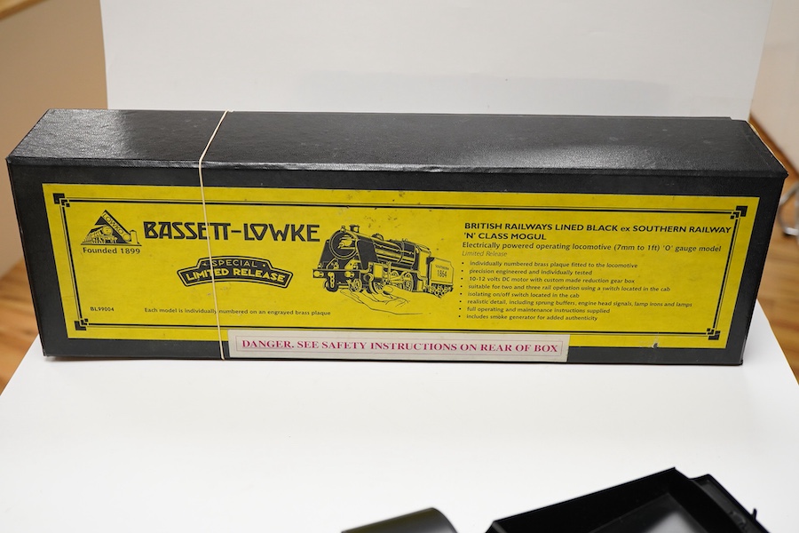 A boxed Bassett-Lowke by Corgi 0 gauge tinplate British Railways Maunsell N class 2-6-0 tender locomotive, 31407, in lined black livery, a special limited release, with option for two or three rail running, with instruct